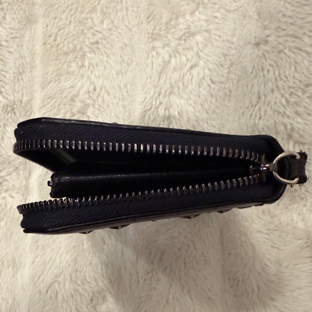 Jimmy Choo Navy Zippy Wallet with Silver Star Studs - Picture 5 of 9